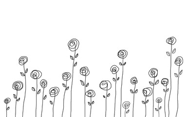 Hand drawing abstract floral background , rose flower