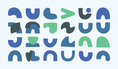 Playful Geometric Abstract Shape Collection Graphic Element Background Design