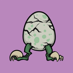 Raptor egg cartoon vector illustration