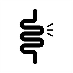 Gut constipation Icon. Symbol isolated on white background. vector illustration.
