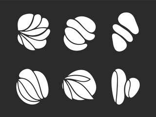 Fototapeta premium Minimalist Abstract Organic Shape Element Set on Dark Background Decoration