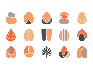 Minimalist Abstract Geometric Shape Element Icon with Bohemian Earth Tone Color