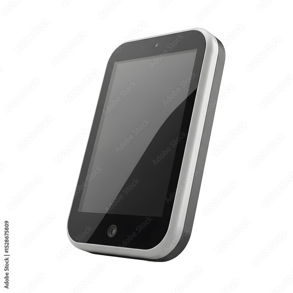 Poster isolated digital device with a sleek design against a transparent backdrop. the device features a re