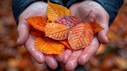 Autumn leaves in the forest  