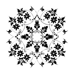 Stylized floral drawing, traditional Ottoman Turkish art, Iznik style decorative design element. Tazhib Eslimi Art Iranian Text Box Floral Vector. Turkish Ottoman style ornamental.
