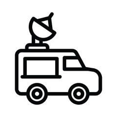 22 broadcast van line icon illustration vector graphic.eps
