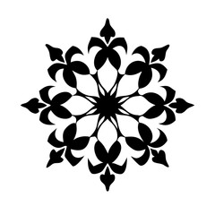 Obraz premium Stylized floral drawing, traditional Ottoman Turkish art, Iznik style decorative design element. Tazhib Eslimi Art Iranian Text Box Floral Vector. Turkish Ottoman style ornamental. 