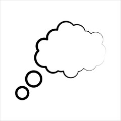 Think bubble isolated Icon. Symbol isolated on white background. vector illustration.
