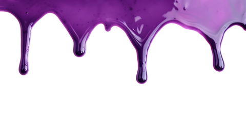 Dripping purple paint isolated on a white background png ai generated