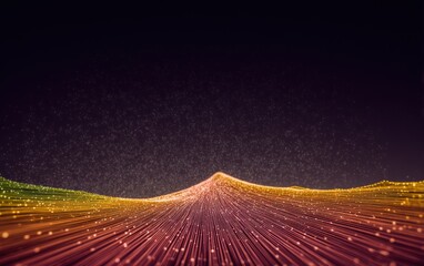 Abstract digital landscape with glowing lines