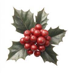 Holly Berries and Leaves Arrangement for Seasonal Decor and Festive Celebrations