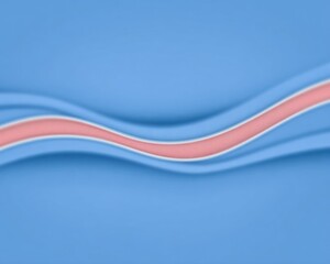Abstract flowing shapes in light blue and pale pink