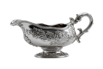 Ornate silver sauce boat (3)