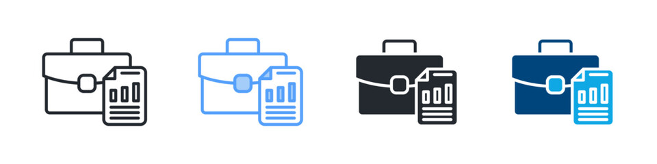 Portfolio Icon Set Multiple Style. Design In Outline, Blue, Glyph, Dualtone