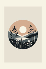 Minimalist printable wall art vector design portrait style