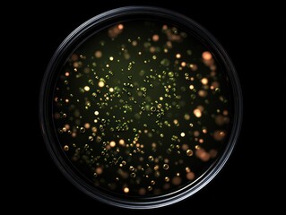 Abstract microscopic view of a petri dish