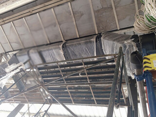 Installation of Ventilation pipe on ceiling