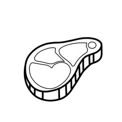 Colorless Beef Vector Illustration, Ikon Design or Sticker