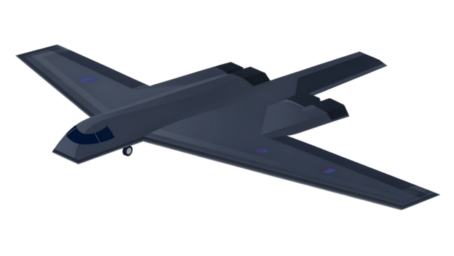 Stealth bomber airplane isolated on a white background png ai generated
