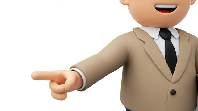 3 d cartoon businessman walking with folder