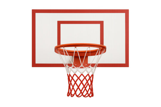 Basketball hoop and backboard isolated on transparent background, perfect for sports-themed projects - Powered by Adobe