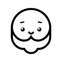 Fototapeta premium A cute, cartoon depiction of a smiling, bearded man's face.