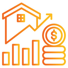 Investment Growth gradient color icon