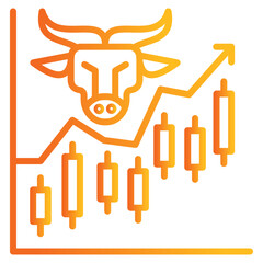 Market Uptrend gradient color icon