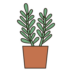 ROSEMARY PLANT in a pot cute icon illustration decorative botanical simple line art doodle outline drawing symbol logo clipart element decoration