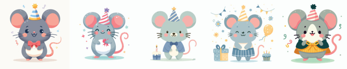 rat animal vector having a birthday