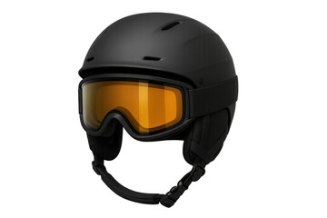 Naklejka premium Modern ski helmet with goggles ensuring safety and clear vision on the slopes, isolated on transparent background
