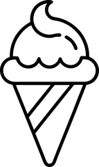 Ice cream waffle cone pictogram isolated vector object illustration. Soft-serve wafer ice-cream. Food clipart. Icon or logo.