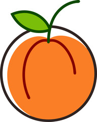 Peach vectors icons set in filled and strokes 