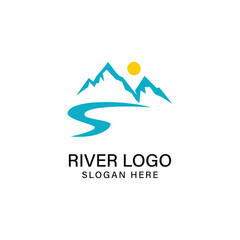 River Logo Design Graphic Vector 