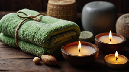 Obraz na płótnie Canvas spa setting with candles