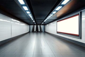 Metro Mockup Billboard in a Busy Urban Transit Hub