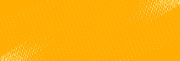 Yellow halftone pattern. Retro comic gradient background. Bright orange pixelated dotted texture overlay. Cartoon pop art faded gradient pattern. Vector backdrop for poster, banner