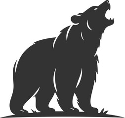 Wild animal roaring vector illustration silhouette drawing
