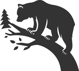 Wild animal roaring vector illustration silhouette drawing