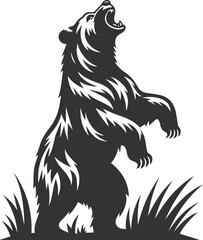 Wild animal roaring vector illustration silhouette drawing