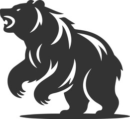 Obraz premium Wild animal roaring vector illustration silhouette drawing