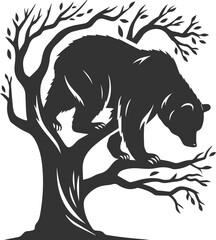 Wild animal roaring vector illustration silhouette drawing
