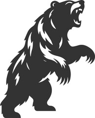 Wild animal roaring vector illustration silhouette drawing