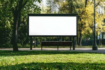 Fototapeta premium Blank White Billboard in a Modern Urban Environment