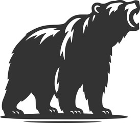 Wild animal roaring vector illustration silhouette drawing