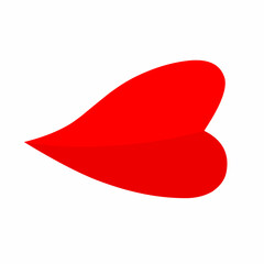 Sexy looking red lips of woman seen from the side on white background. Thick lips are perfect for love logo. Vector illustration