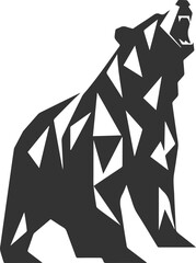 Wild animal roaring vector illustration silhouette drawing