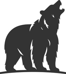 Wild animal roaring vector illustration silhouette drawing