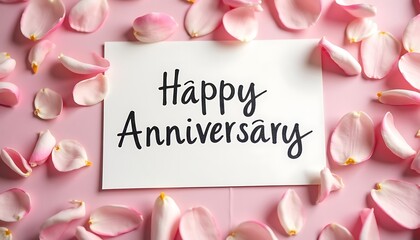 Happy Anniversary Card with Rose Petals