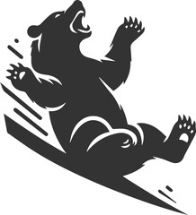 Wild animal roaring vector illustration silhouette drawing